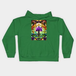 Stained Glass Lily Kids Hoodie